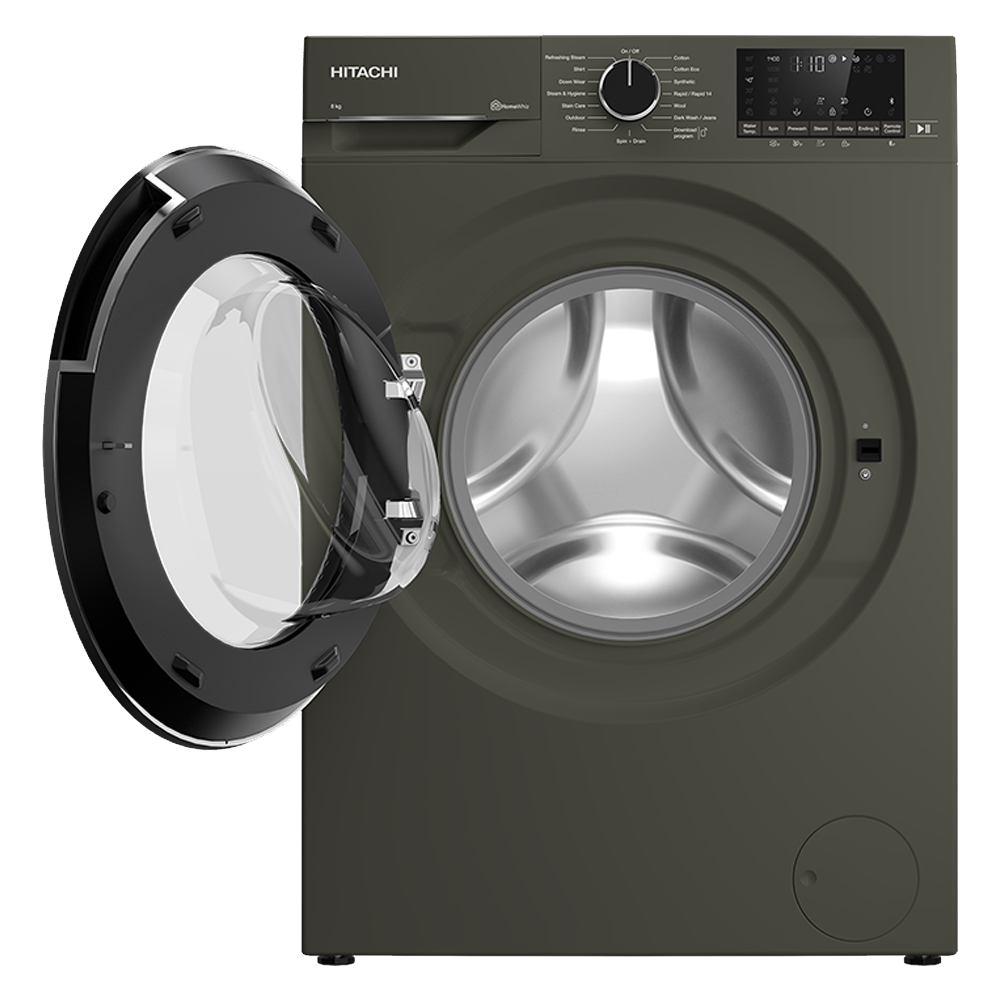 Hitachi 8 KG Front Loading Inverter Washing Machine with Steam Feature - BD-80YFVEM