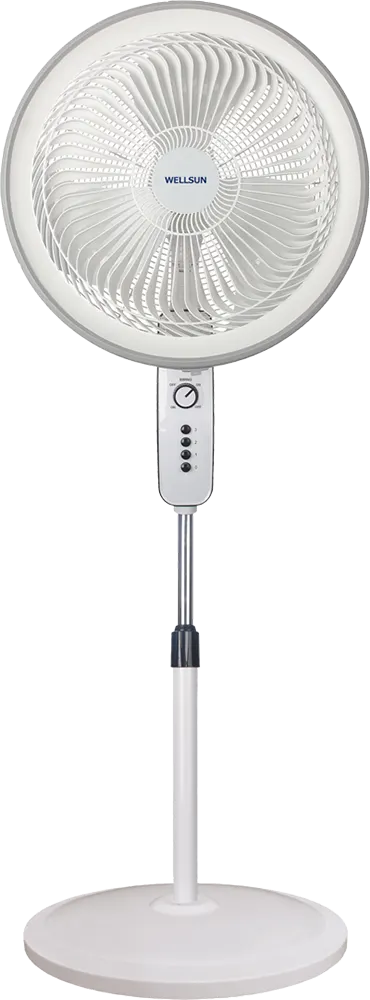 Wellsun Pro 18-inch Stand Fan, 3 Blades, Movable Grid, White, Model USS-18104