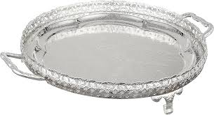 DANTASI.4097/S صينية دائرية متوسطة مطلية بالفضة