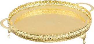 DANTAG.4097/L Large Round Tray Gold Plated
