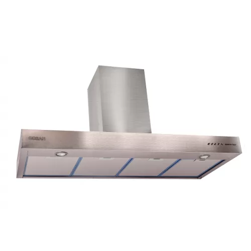 شفاط مدخنة مطبخ OCEAN مقاس 120 سم، 800 متر مكعب/ساعة، ستانلس ستيل، Horizon 120