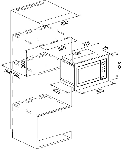Franke Built-in Microwave Oven 25 Liter Digital Touch With Grill FSM 25 MW XS