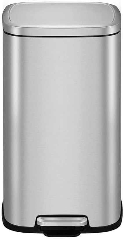 Home 12 liter Stainless Steel Trash Can Soft Close System Stainless Lid