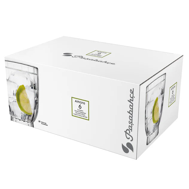 طقم 6 كوب مياه زجاج تركي امور 330 ل