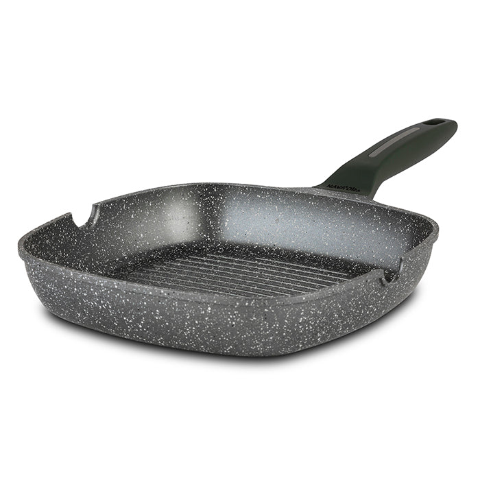 Die cast aluminum grill pan "Olea" with nonstick stone coating 28cm Made in Greece