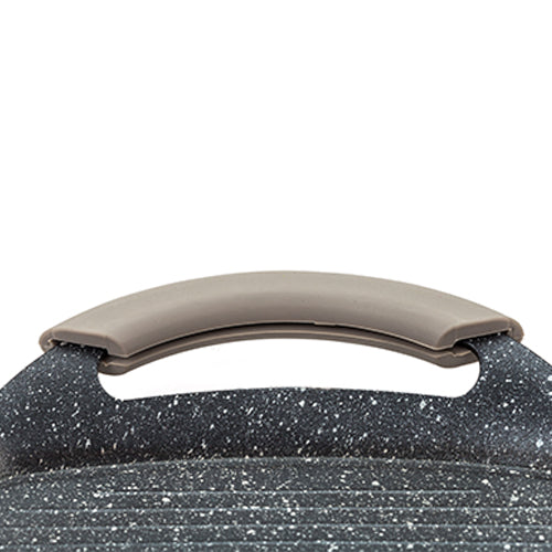 NAVA Die cast aluminium grill plate "Funtzio" with nonstick stone coating 47cm Made in Greece