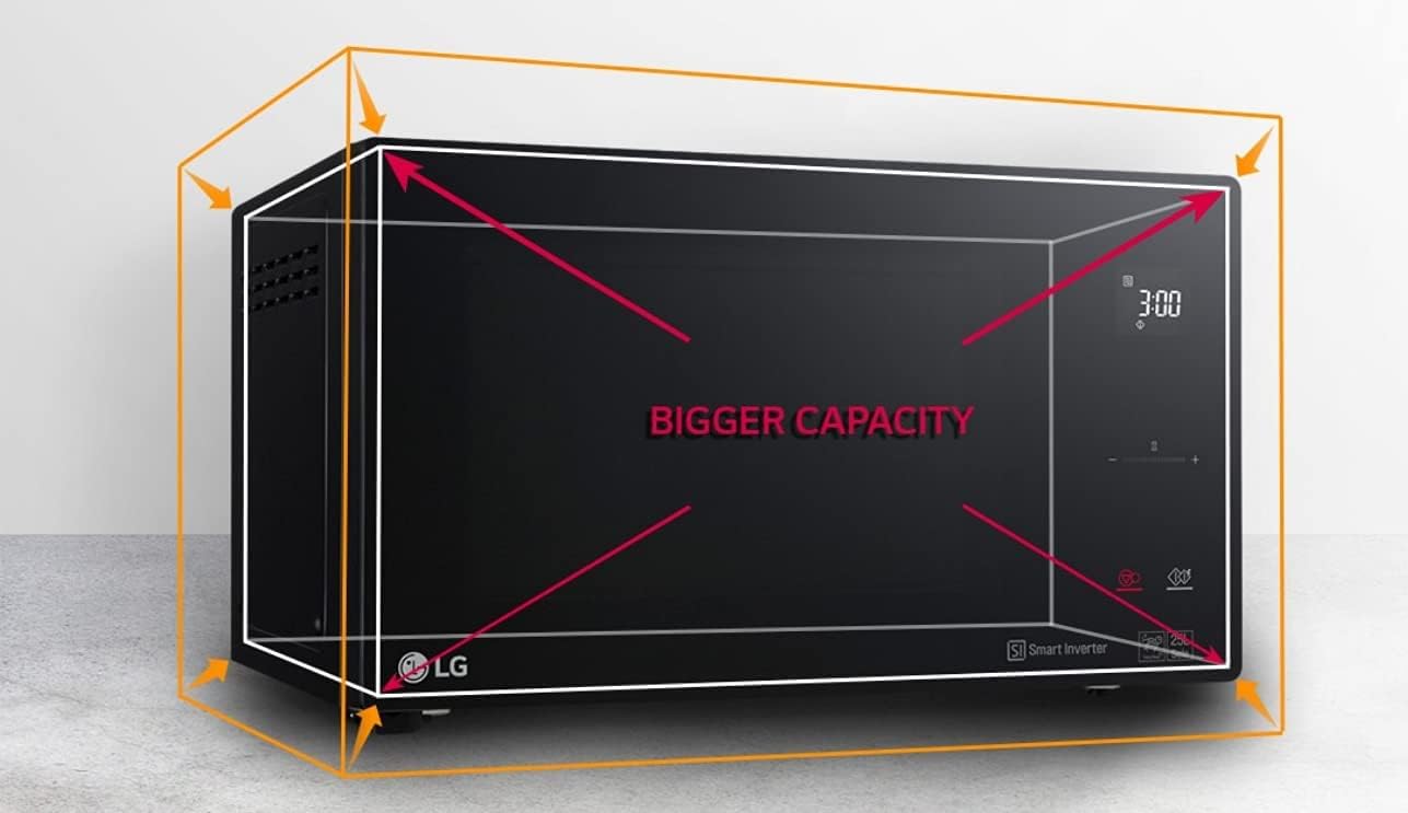 ميكرويف ال جي نيو شيف بشواية، سعة 42 لتر، 1200 وات، فضي - MH8265CIS