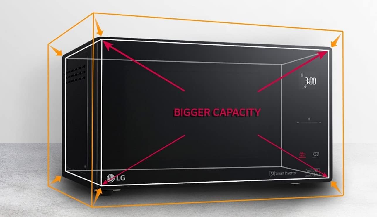 ميكرويف ال جي نيو شيف بشواية، سعة 42 لتر، 1200 وات، فضي - MH8265CIS