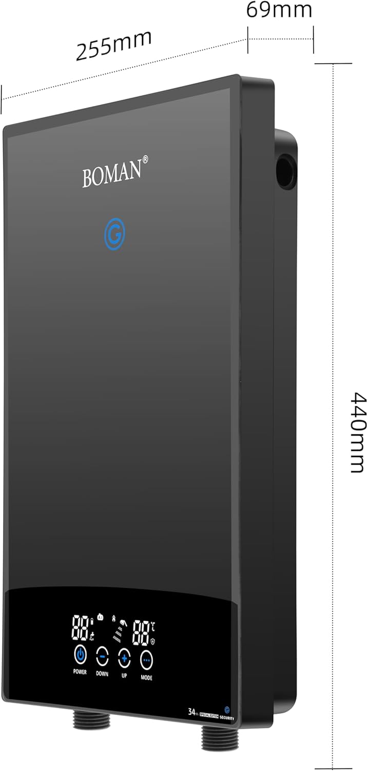 Boman Electric Instant Water Heater 12 KW Digital Black WZL13.12KW