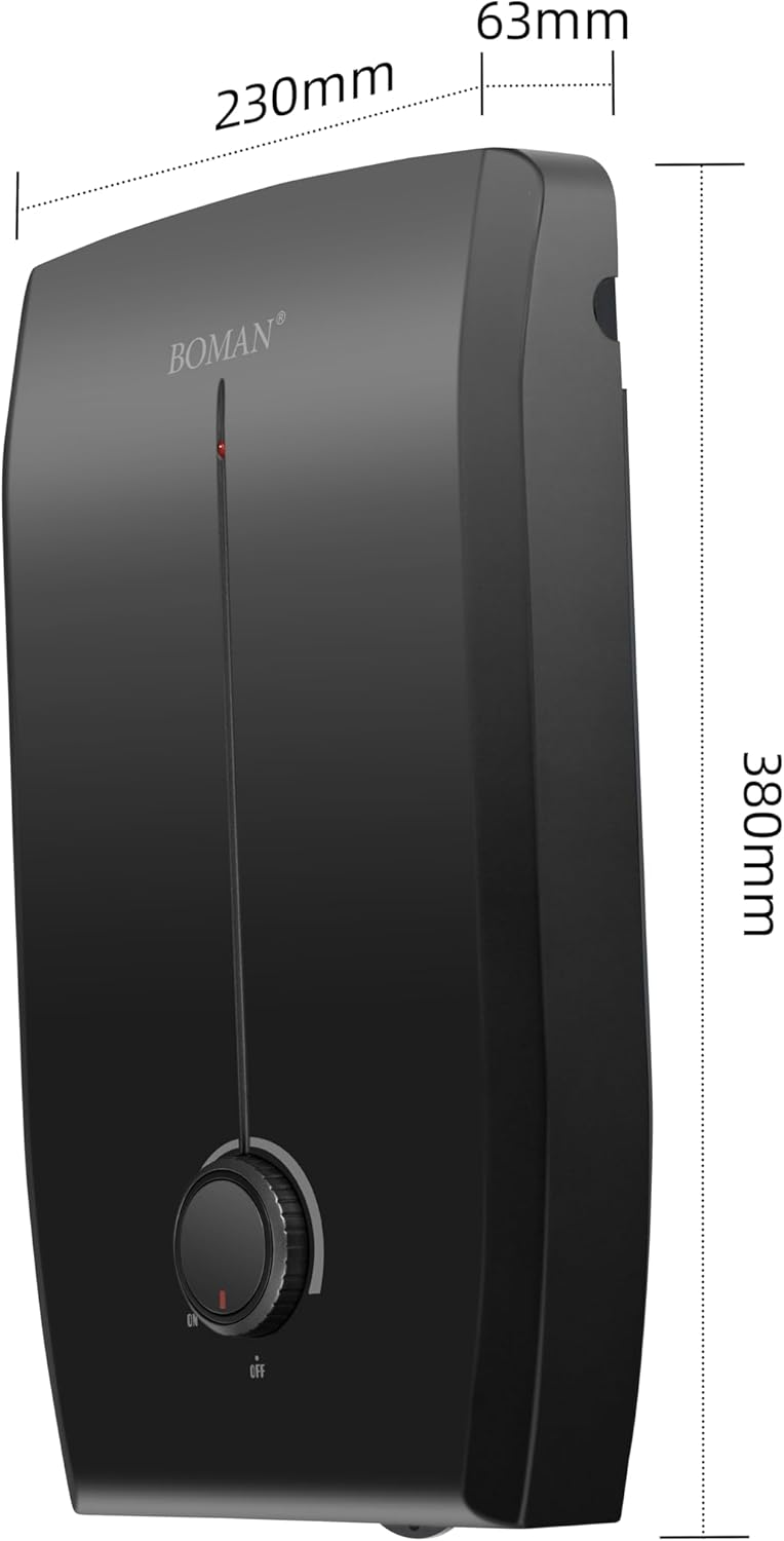 سخان مياه كهربائي فوري BOMAN GL7 بقوة 11 كيلو وات - ضمان المجموعة الرئيسية - أسود