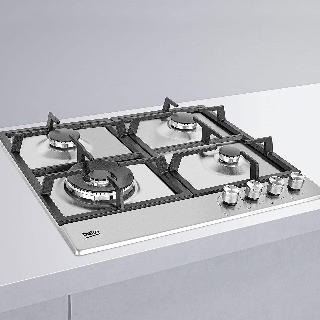 Beko Built-In 60cm 4-Burner Stainless Gas Hob - HIAW64225SX