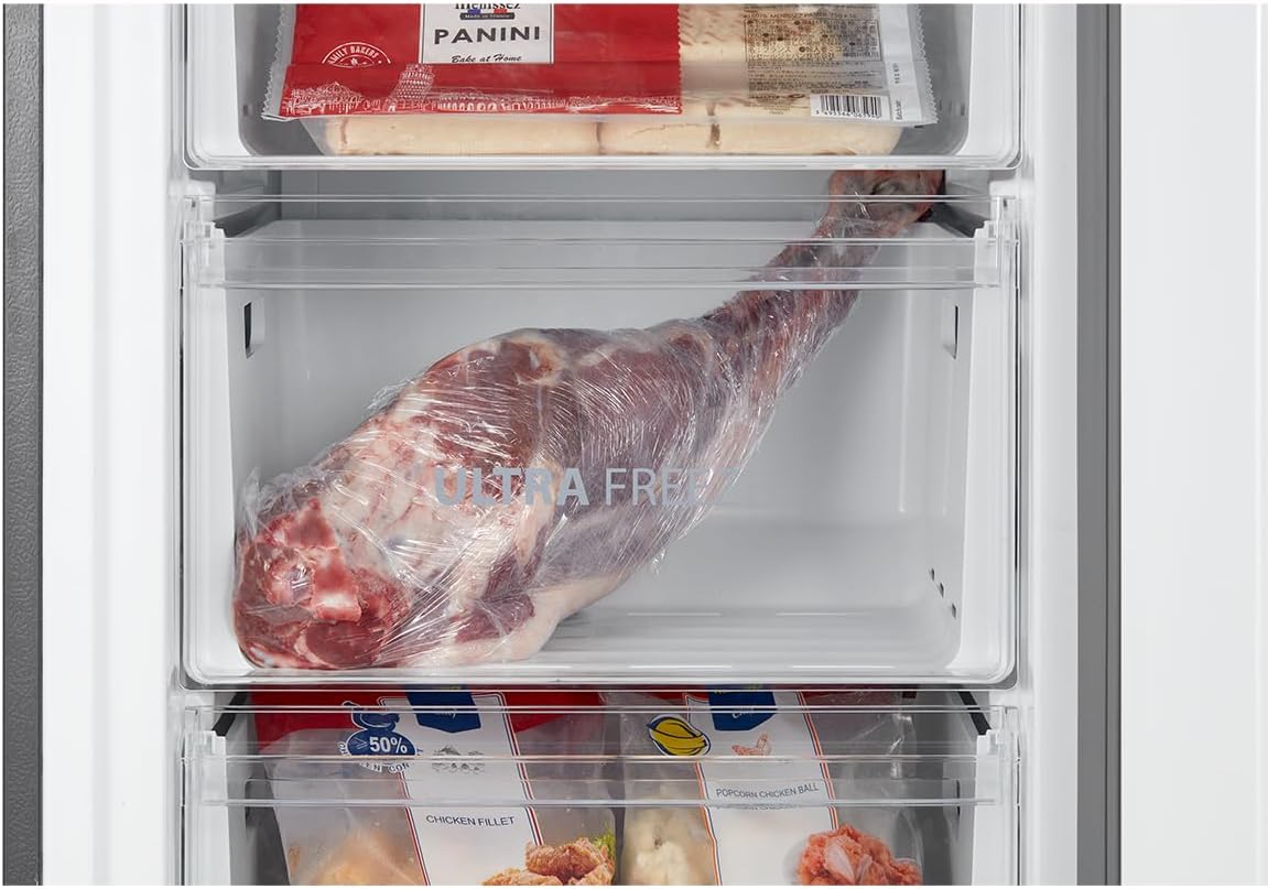 توشيبا فريزر رأسي نوفروست ديجيتال 238 لتر 7 ادراج لون سيلفر GR-RU312WE-DMN(57)