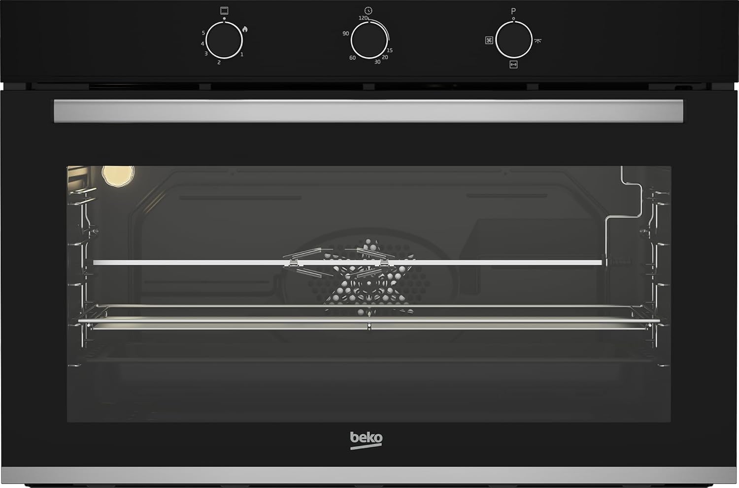 Beko Built-in 90cm 96 L Gas Oven / Gas Grill with 2 Fans - BBWHT12104BS