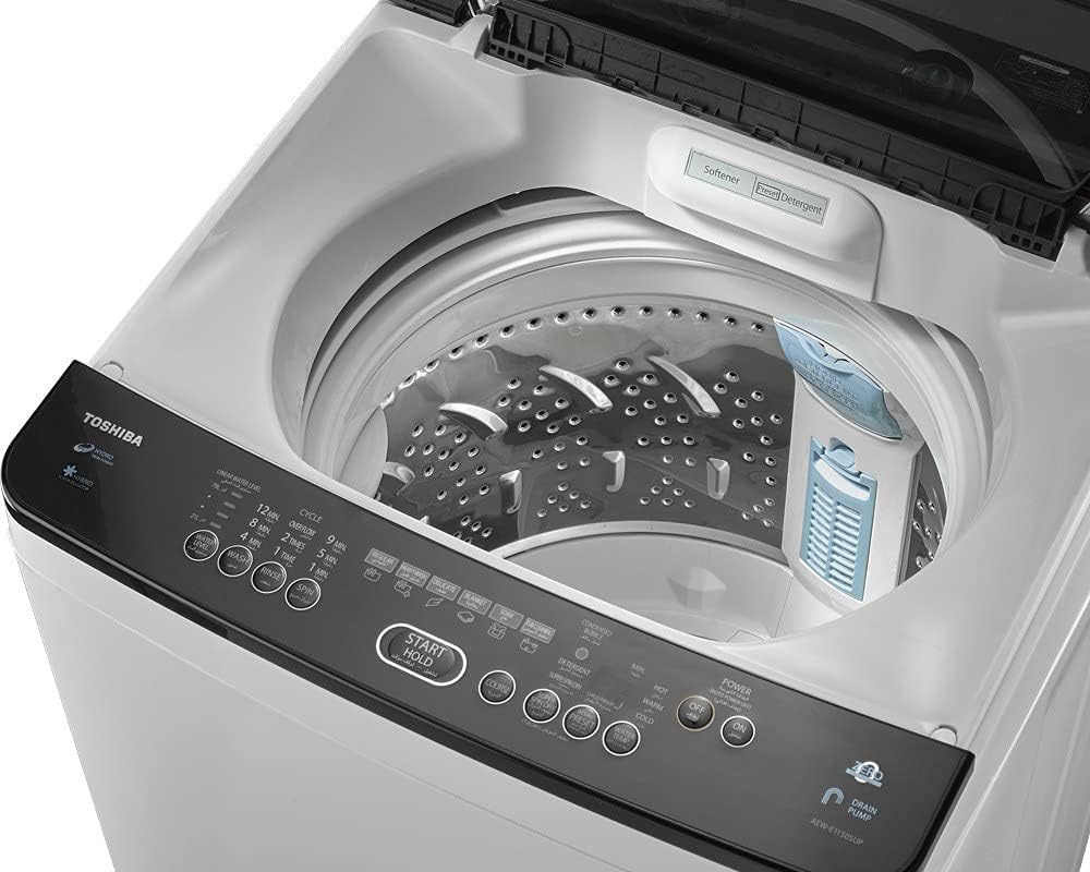 غسالة توشيبا أوتوماتيكية علوية سعة 11 كجم بمضخة، لون أبيض، موديل AEW-E1150SUP