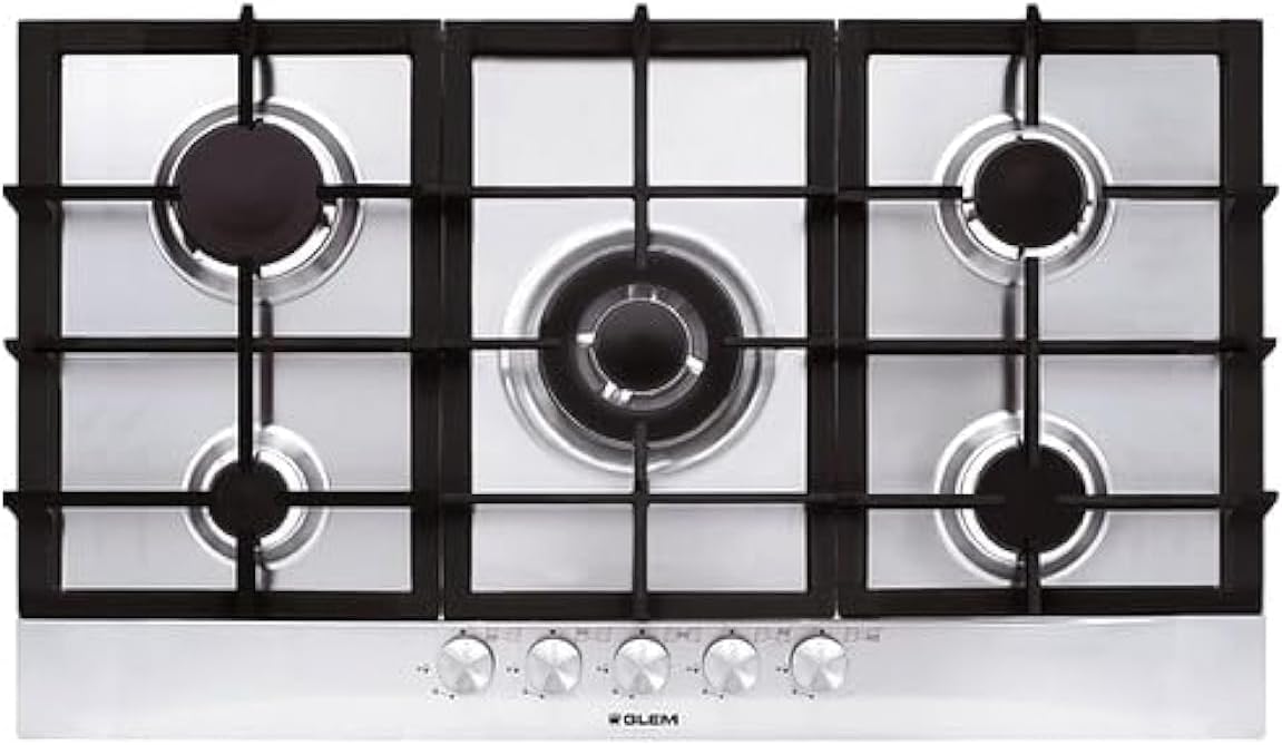 Glem Gas 5-Burner 90cm Built in Gas Hob - P9STFDXKXBG