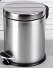 Home 5 liter stainless steel trash can with soft close system and stainless steel lid