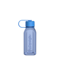 mDesign Square Bottle with Attached Cap 500ml - Blue