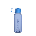 mDesign Square Bottle with Attached Cap 650ml - Blue