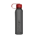 mDesign Square Bottle with Attached Cap 800ml - Black
