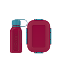 Lunch box set 1.1 + 500ml bottle fuchsia/turquoise