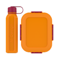مجموعة صندوق الغداء 2.1 + زجاجة 800 مل برتقالي/فوشيا