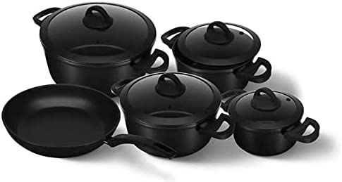 Cookin 9-Piece Granite Cookeware & Bakeware Set - Black