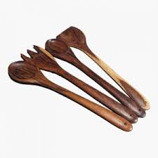 4-piece wooden spoon and fork set Made in Egypt