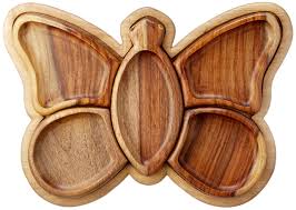Wooden snack set, butterfly and caterpillar Made in Egypt