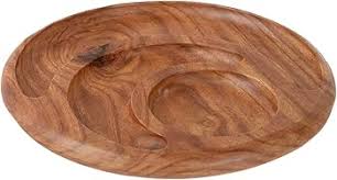 Crescent wooden service tray, 3 eyes, 27cm Made in Egypt