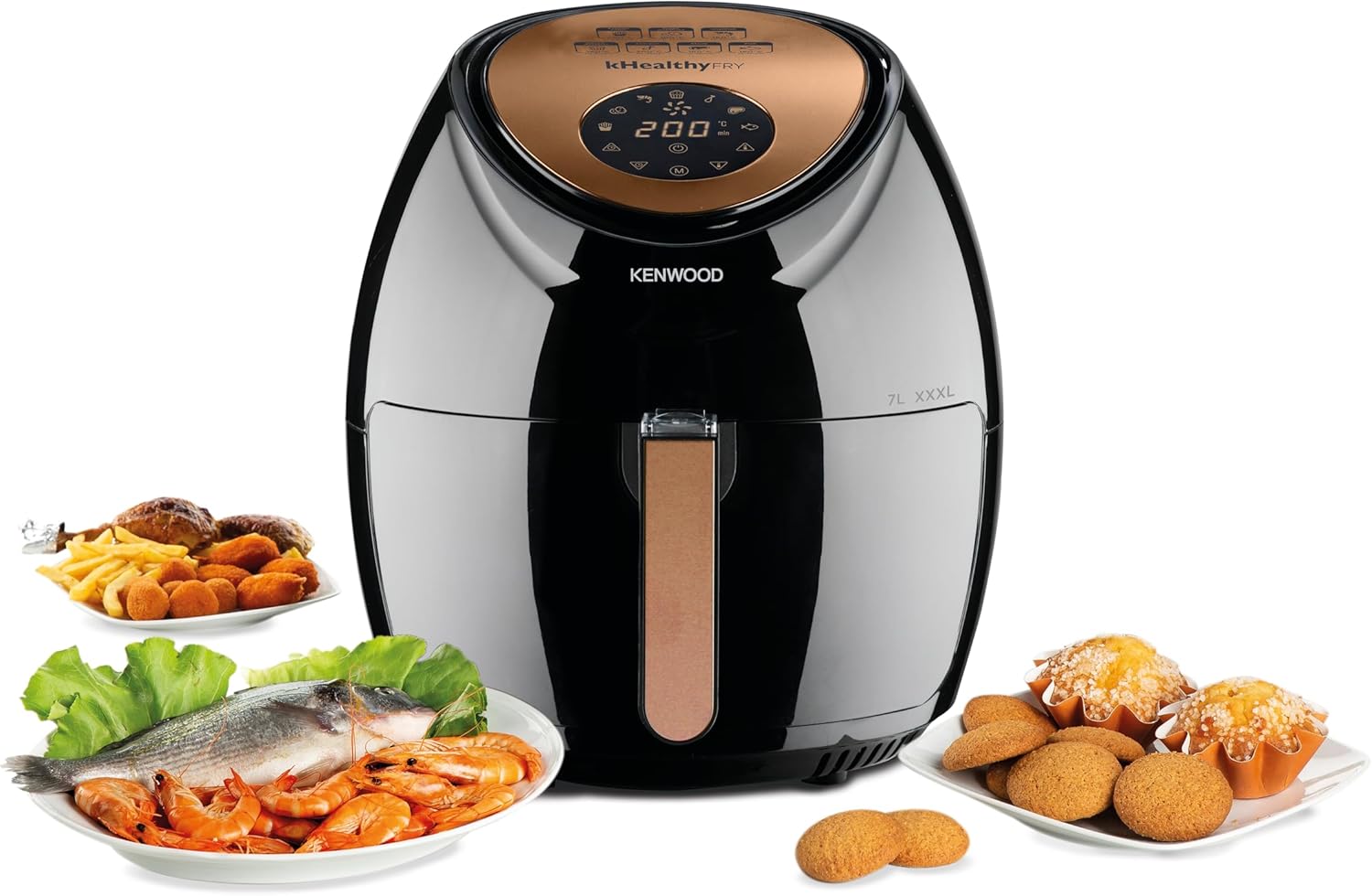 Kenwood 7L 1800W Digital Air Fryer - HFP72.000BK