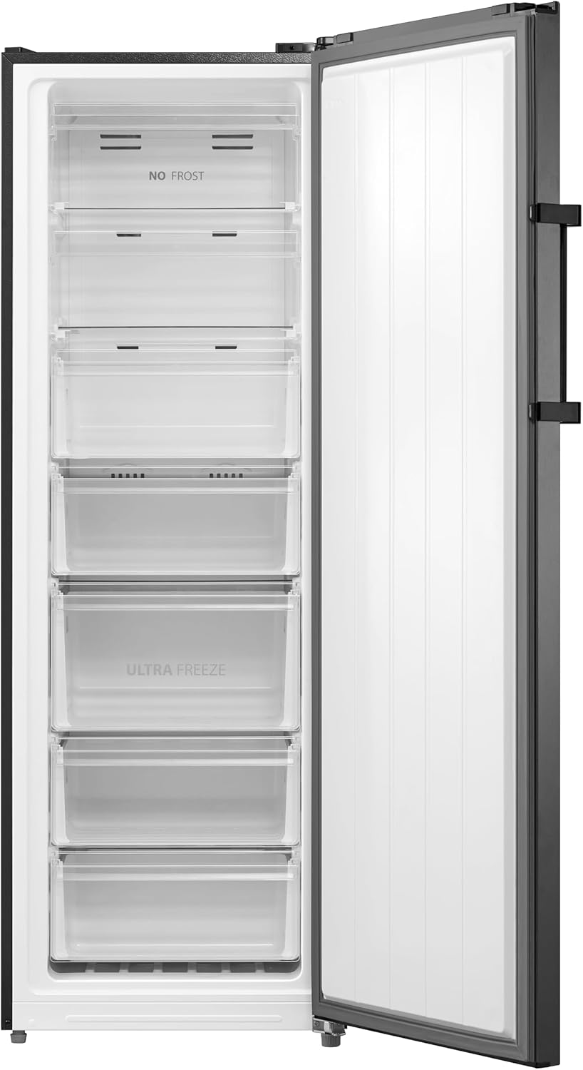 توشيبا فريزر رأسي نوفروست ديجيتال 238 لتر 7 ادراج لون سيلفر GR-RU312WE-DMN(57)