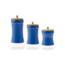 Karaca Blue Berry 3 Piece Vacuum Glass Storage Container BLUE 1250 ml - 920 ml -630 mlMade in turkia