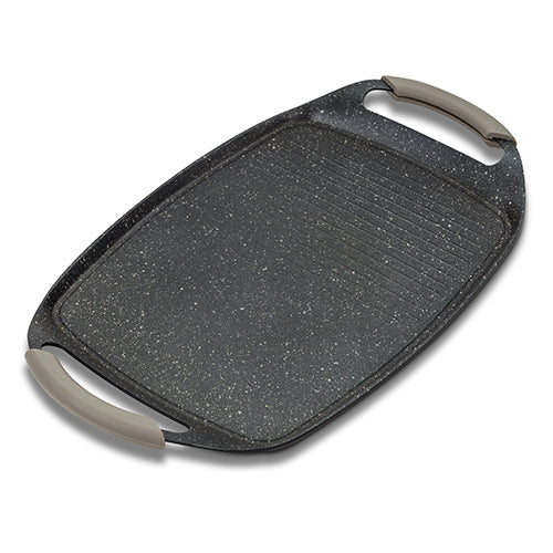 NAVA Die cast aluminium grill plate "Funtzio" with nonstick stone coating 47cm Made in Greece