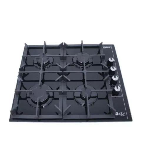 Purity Glass Built-In Gas Hob 6 Cast Iron Burners Black 90 Cm HPT904G