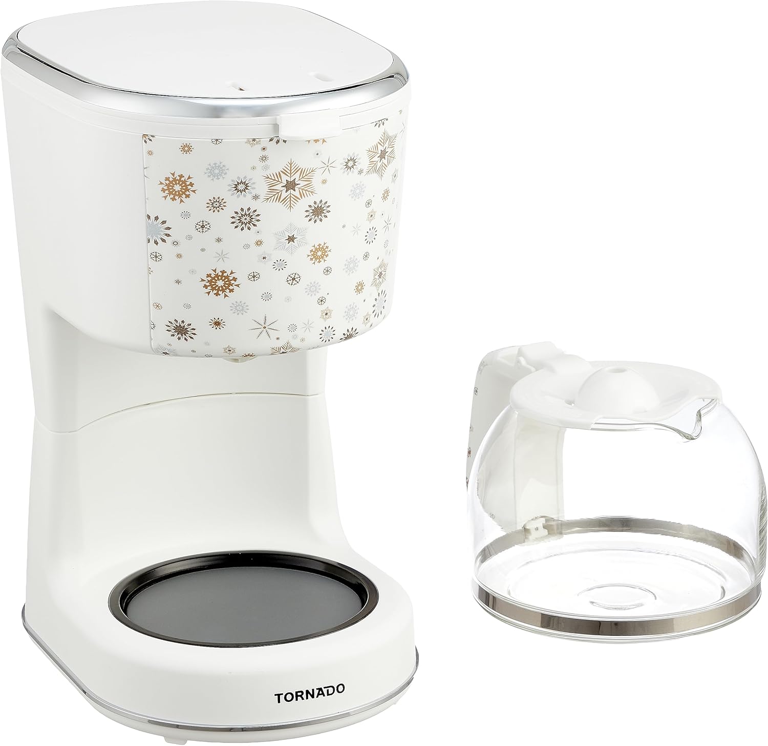 تورنيدو طقم ابيض تي سيت-تي كيه سي (محمصة + ماكينة تحضير قهوة امريكية + غلاية)، بلاستيك