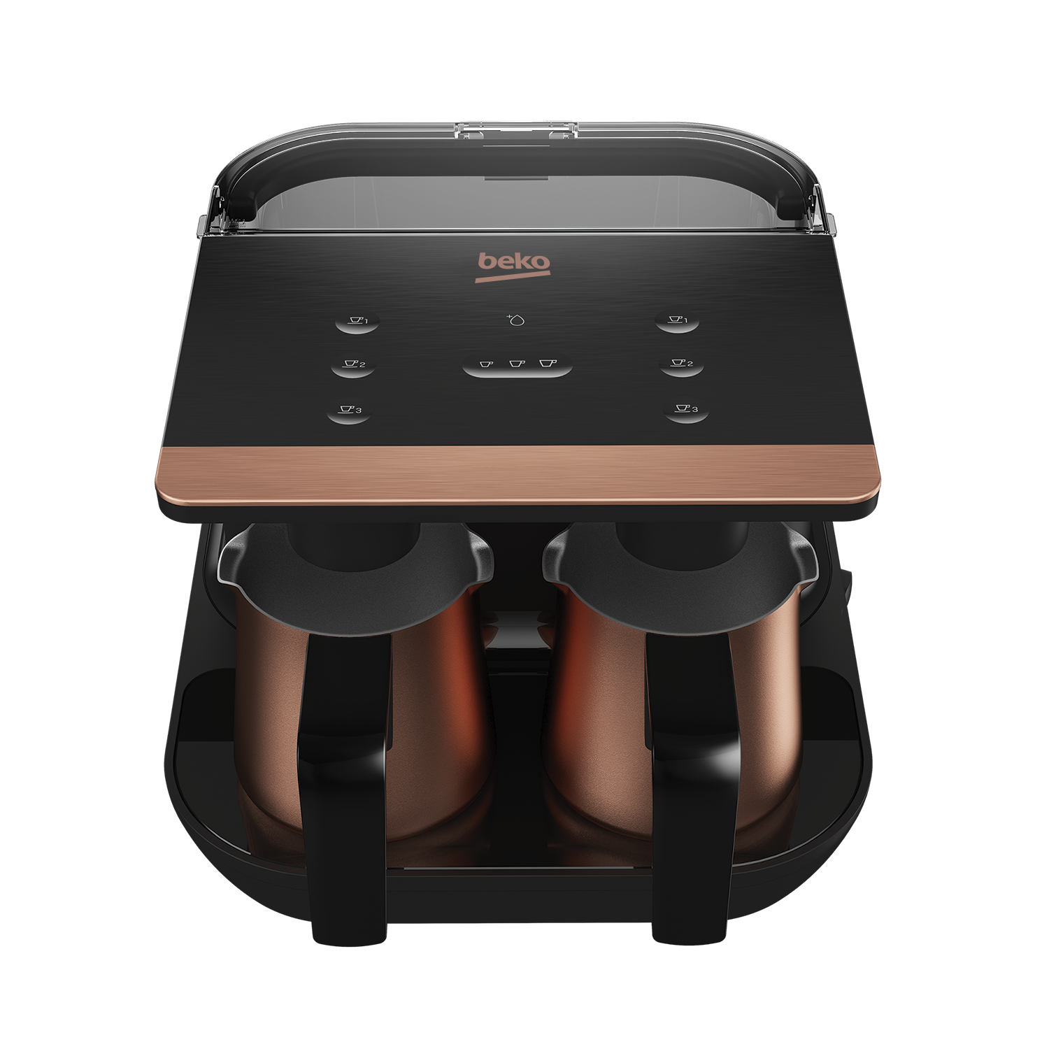 ماكينة تحضير القهوة التركية بيكو، وعاء مزدوج، أسود/ذهبي - TKM 8961 B