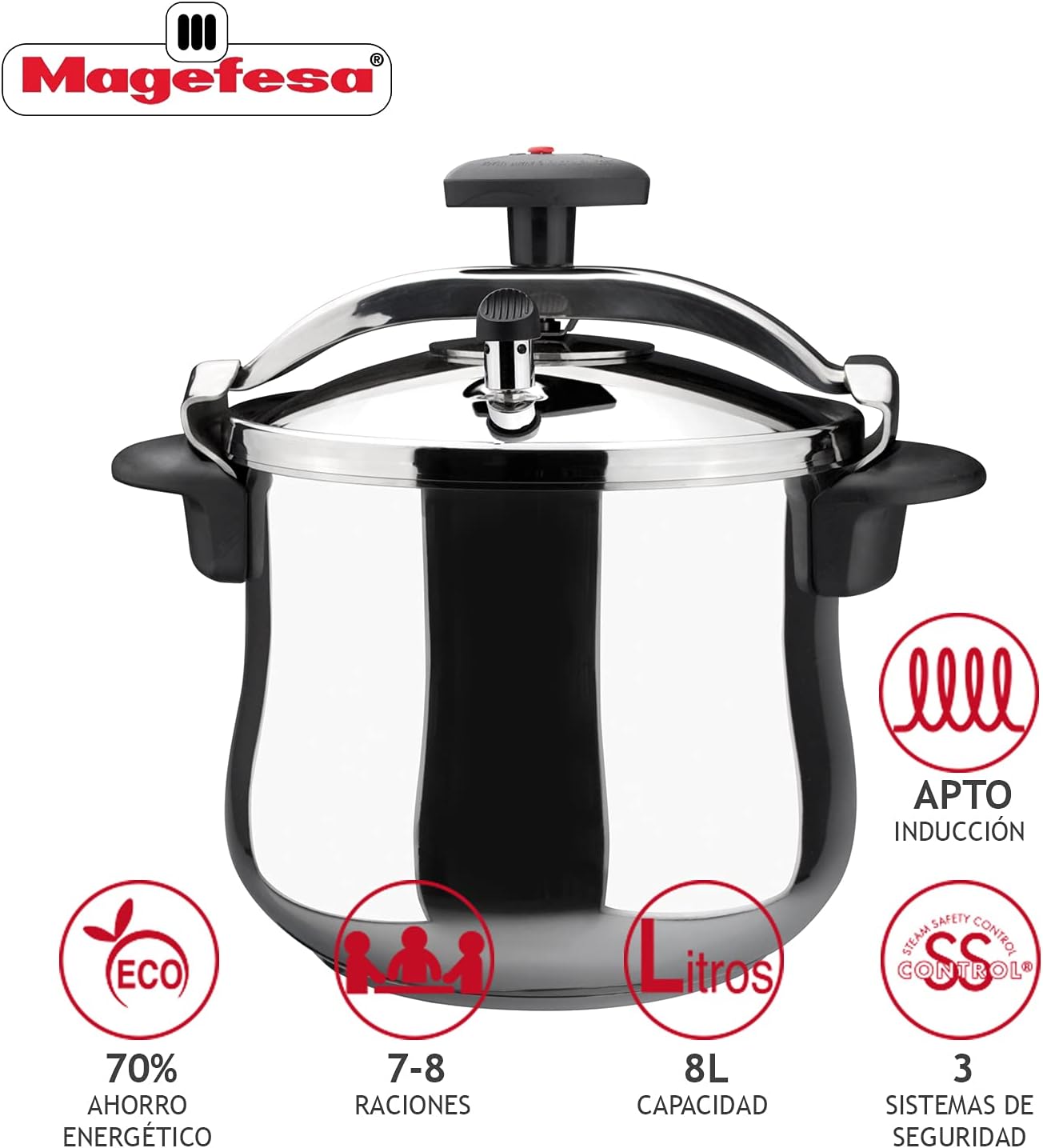 Magefesa 8 L Pressure Cooker Star Bombeada - M-8429113121839