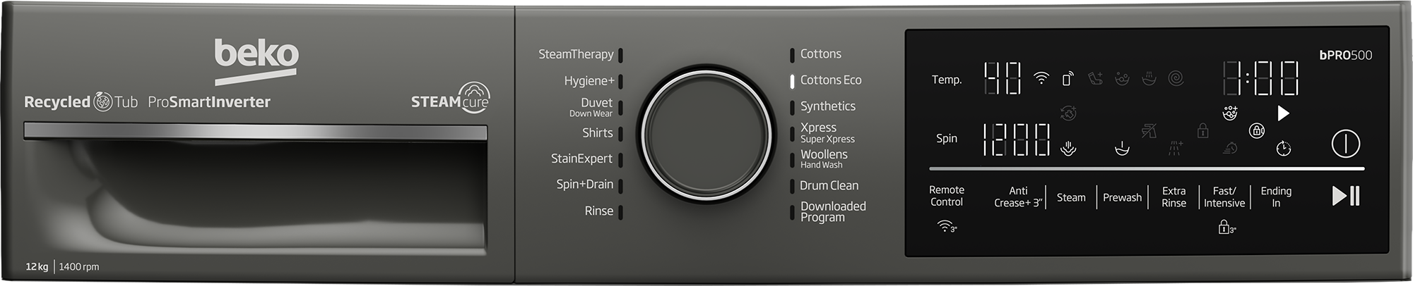 Beko 12 KG Front Loading Washing Machine - B3WFU51240MCI