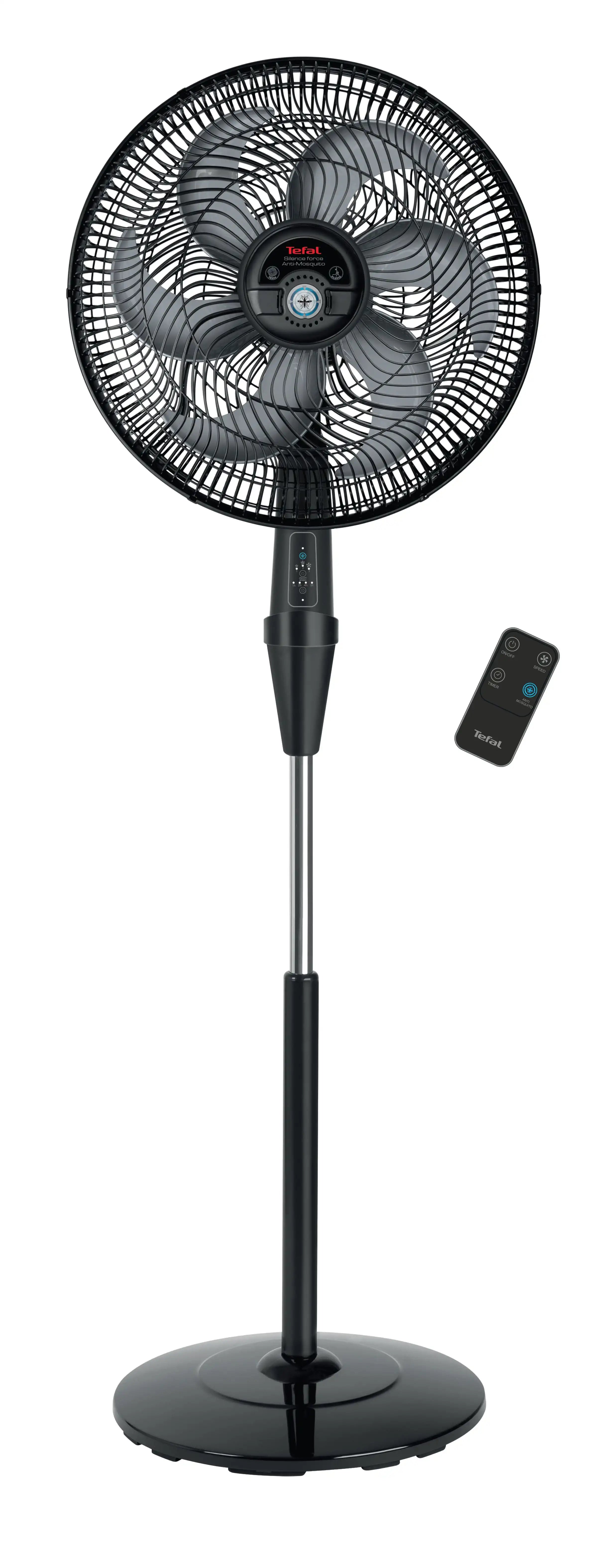 مروحة تيفال سايلنس فورس طاردة للبعوض مع جهاز تحكم عن بعد، 16 بوصة، 3 سرعات، أسود - VG4135EE