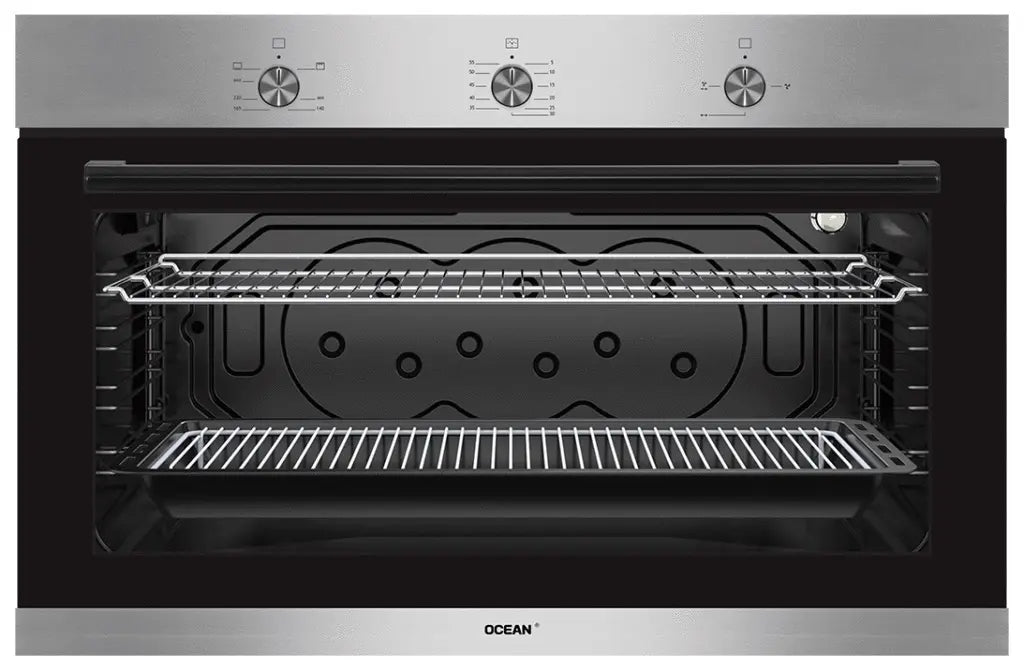 فرن غاز مدمج مع شواية من أوشن، 90 سم، سعة 97 لتر، ستانلس ستيل - OGVOF 94 IR SV