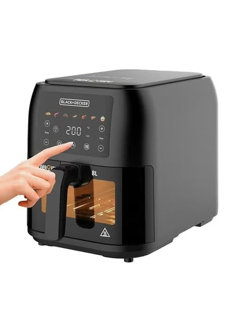 Black & Decker 8L 1700W Digital Air Fryer with Clear Basket - SAF80W-B5