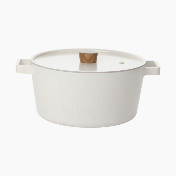 Neoflam Fika 26cm Cream Beige Marble Pot