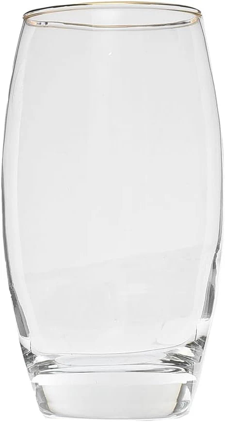 Pasabahce Barrel Highball Glass - Gold Rim, 500 ml