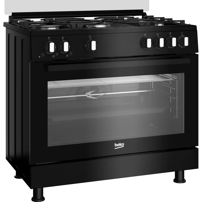 Beko 90cm 5-Burner Freestanding Gas Cooker with Airfryer - GGR 15115 DX NBE
