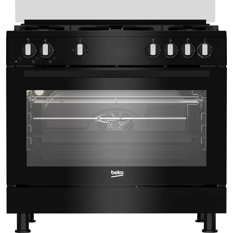 Beko 90cm 5-Burner Freestanding Gas Cooker with Airfryer - GGR 15115 DX NBE