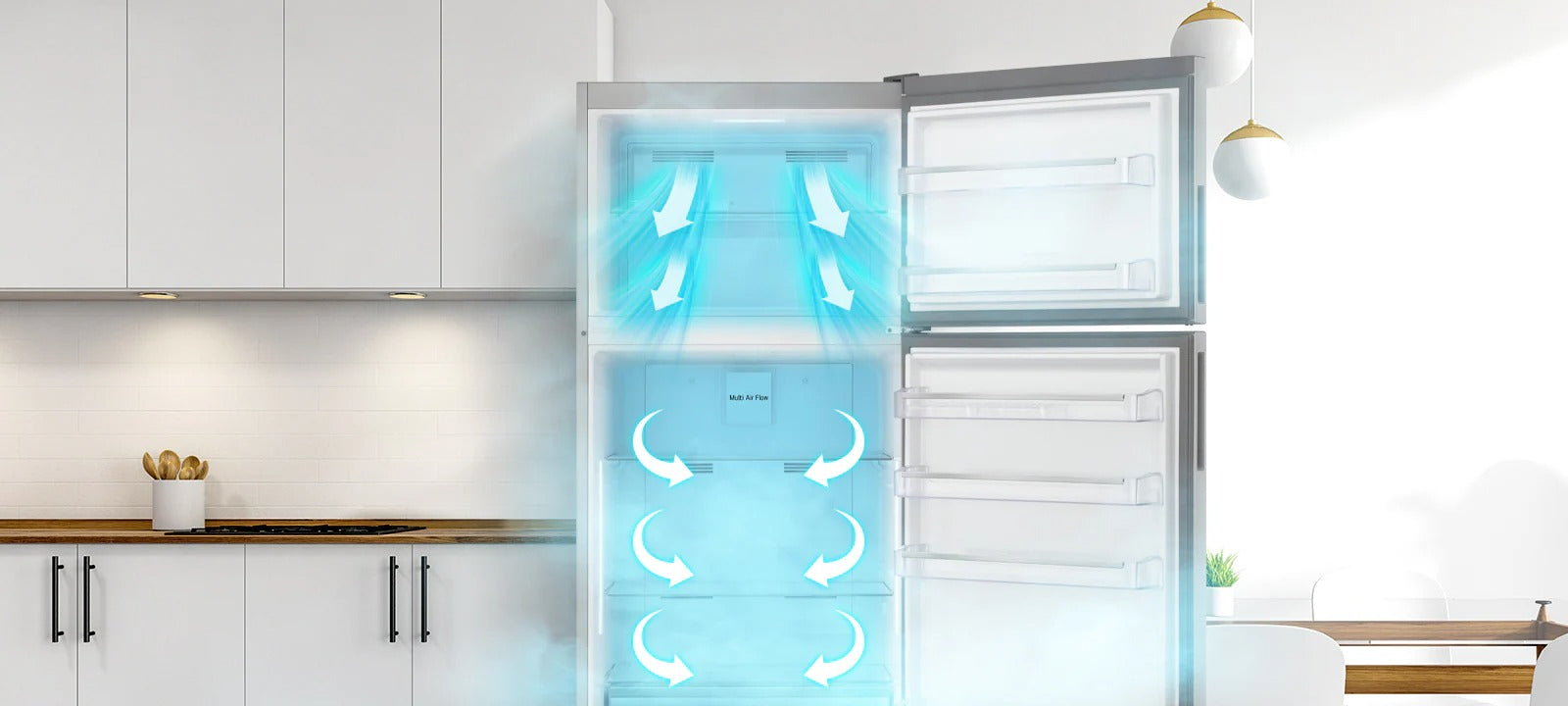 LG LG NoFrost Top Freezer Refrigerator , 523 Liter Inverter Motor , Silver - GTF522PVAN