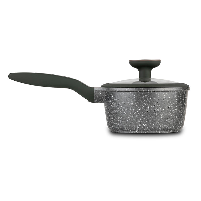NAVA Die cast aluminum saucepan "Olea" with lid and nonstick stone coating 18cm