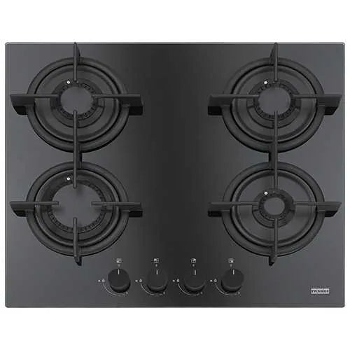 Franke Built-in Gas Hob 4 Burners 60 cm Cast Iron Crystal Black FHCR 604 4G HE BK C