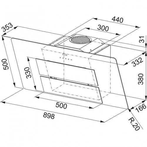 Franke Kitchen Chimney Decorative 90cm 570 m3/h Maris Black FMA 905 BK FRK