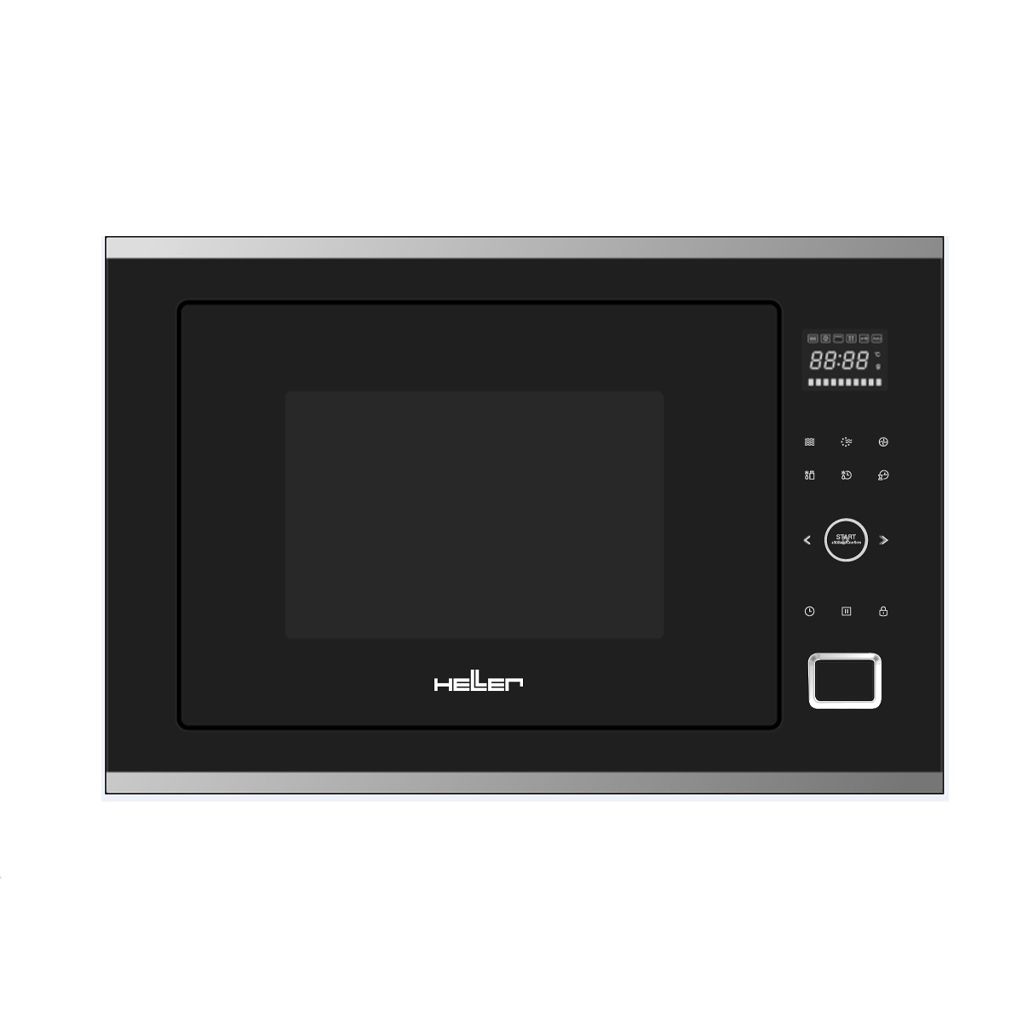 Heller 34L 60cm 1000W Built-In Touch Microwave with Grill - HMBN-34GC-BK